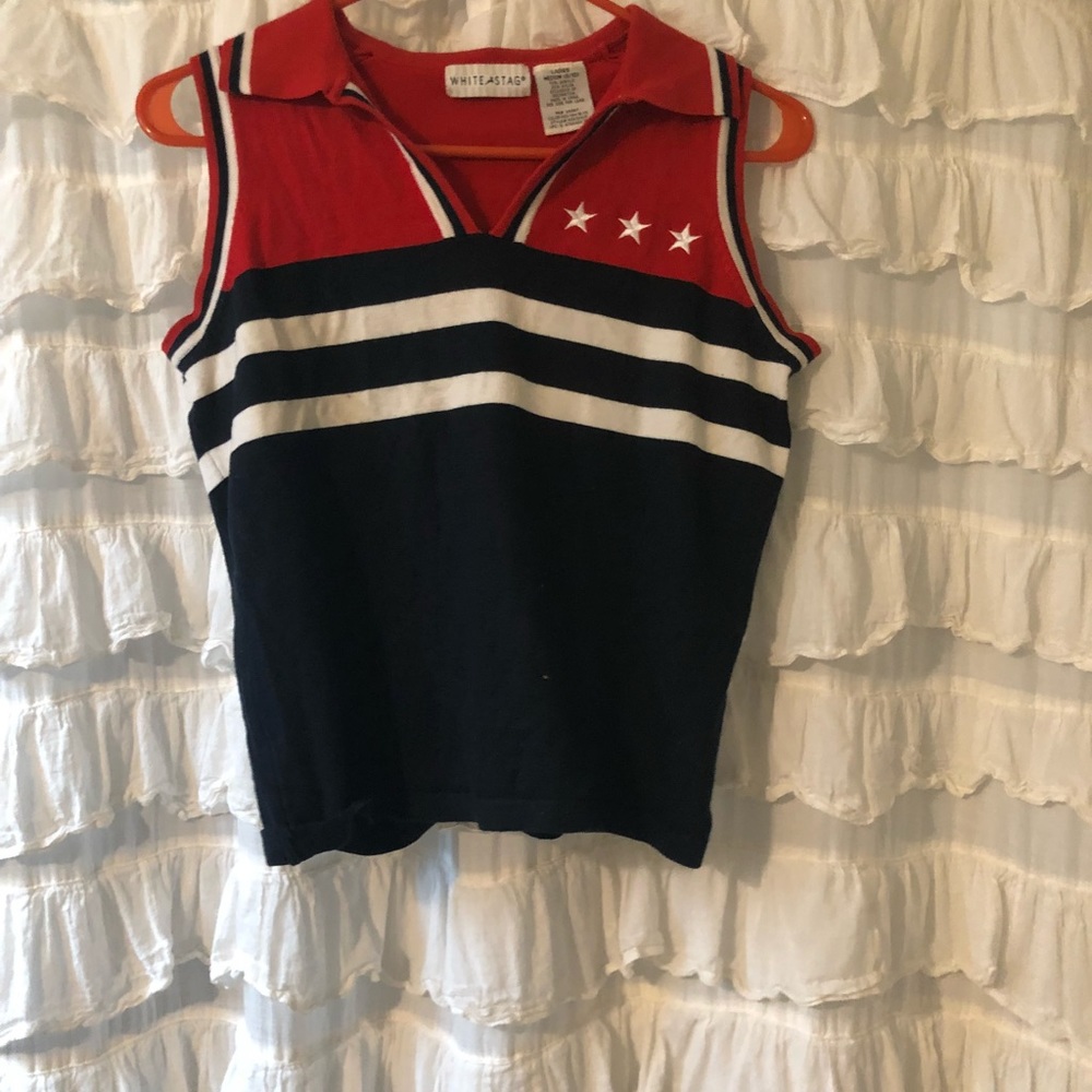 Vintage red white blue tank